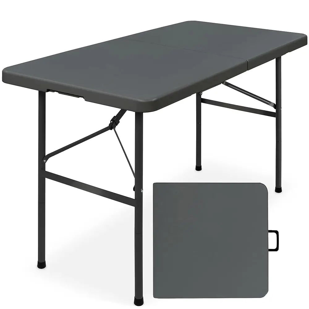 4Ft Plastic Folding Table, Indoor Outdoor Heavy Duty Portable W/Handle, Lo For Picnic, Party, Camping - Dark Gray
4Ft Plastic Folding Table, Indoor Outdoor Heavy Duty Portable W/Handle, Lo For Picnic, Party, Camping - Dark Gray