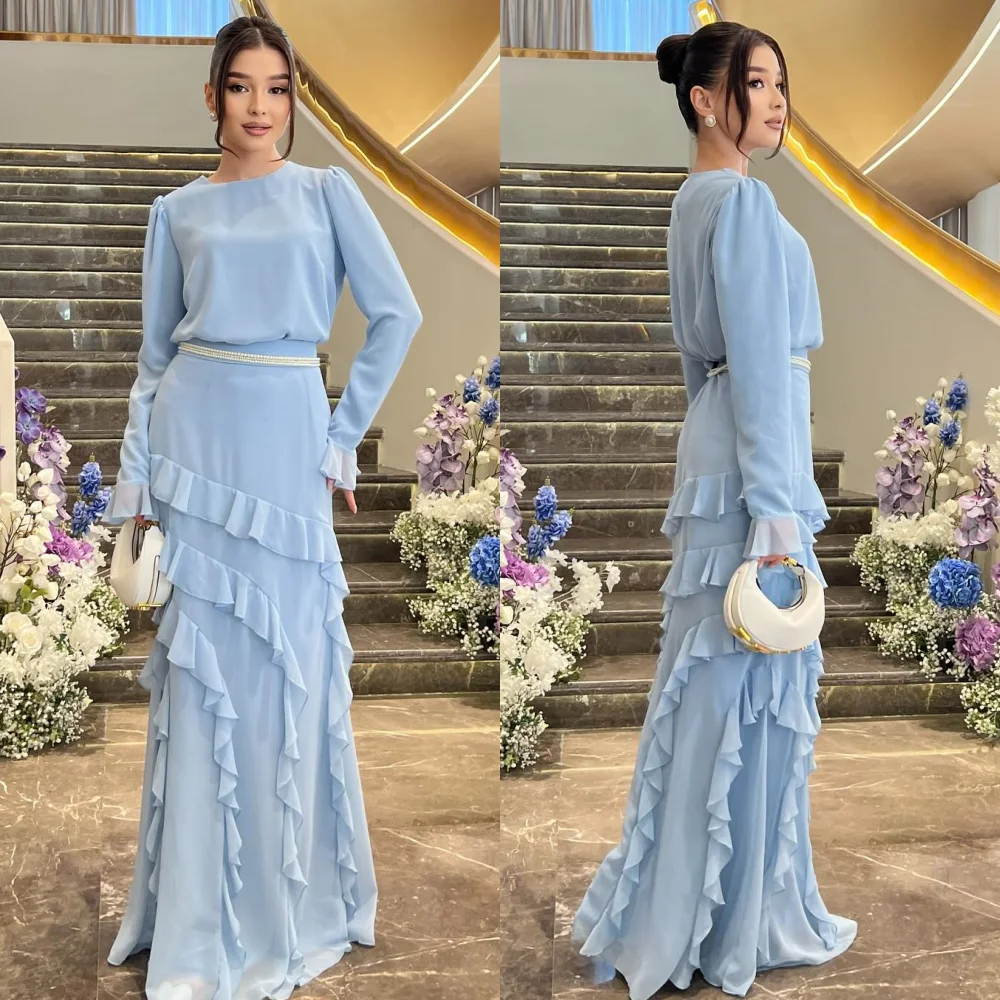 Customized Modern Style Exquisite Chiffon Tiered Ruffle Ruched Beading Straight Scoop Neck Long Dresses Bespoke Occasion Dresses
Customized Modern Style Exquisite Chiffon Tiered Ruffle Ruched Beading Straight Scoop Neck Long Dresses Bespoke Occasion Dresses