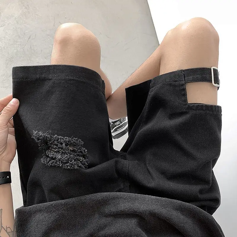 Summer Breathable Destroyed Denim Shorts Men's Baggy Fit Street Style Unique Design Knee Length Outdoor Shorts
Summer Breathable Destroyed Denim Shorts Men's Baggy Fit Street Style Unique Design Knee Length Outdoor Shorts