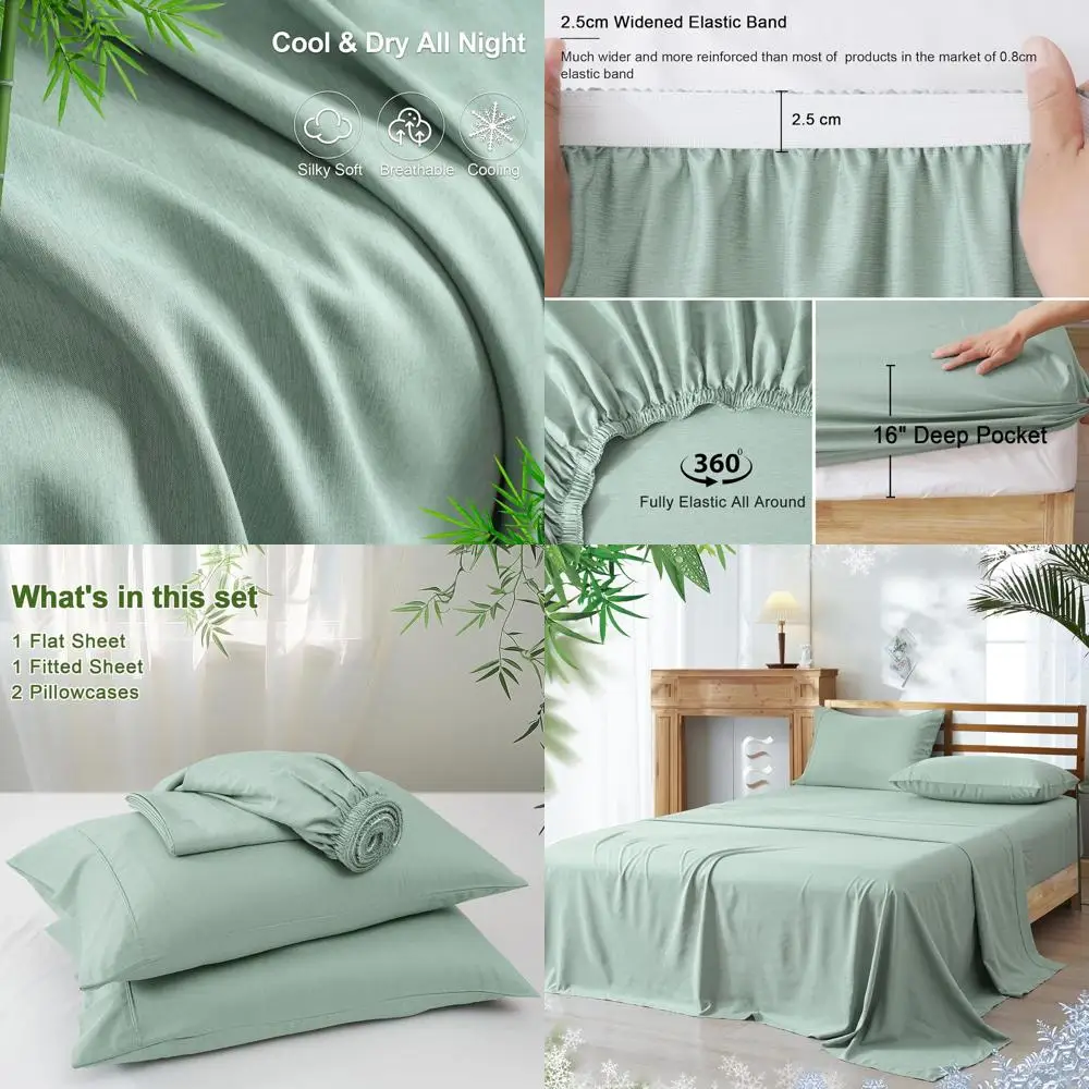 King Size Bamboo & Polyester Blend Cooling Sheets Set, Breathable, Wrinkle-Free, Silky Soft, Deep Pocket Bedding with Wide Elast
King Size Bamboo & Polyester Blend Cooling Sheets Set, Breathable, Wrinkle-Free, Silky Soft, Deep Pocket Bedding with Wide Elast