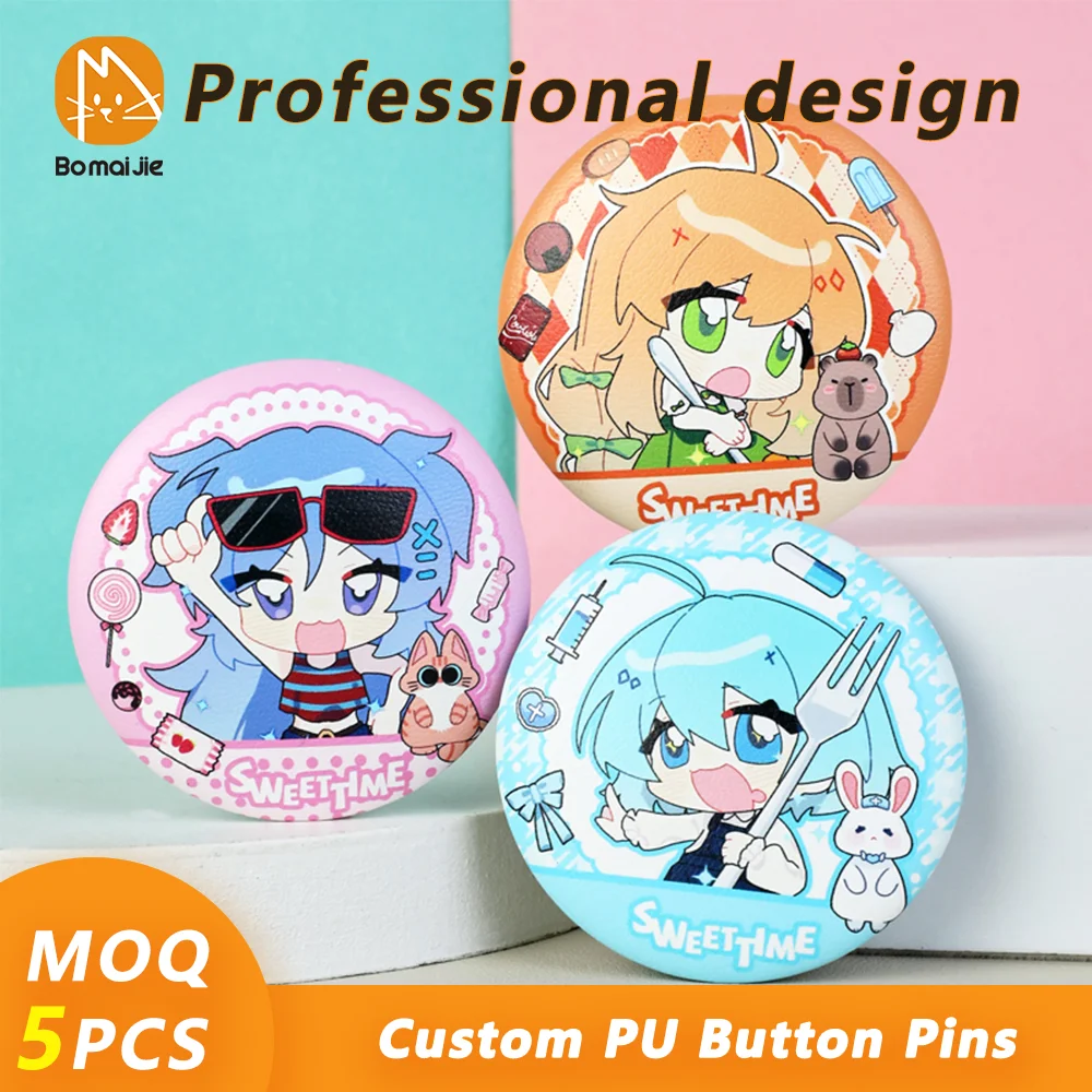 5pcs Custom Round PU Leather Button Pins Personalized Customization Badge Pin High-quality anime peripherals Customization Gifts
5pcs Custom Round PU Leather Button Pins Personalized Customization Badge Pin High-quality anime peripherals Customization Gifts