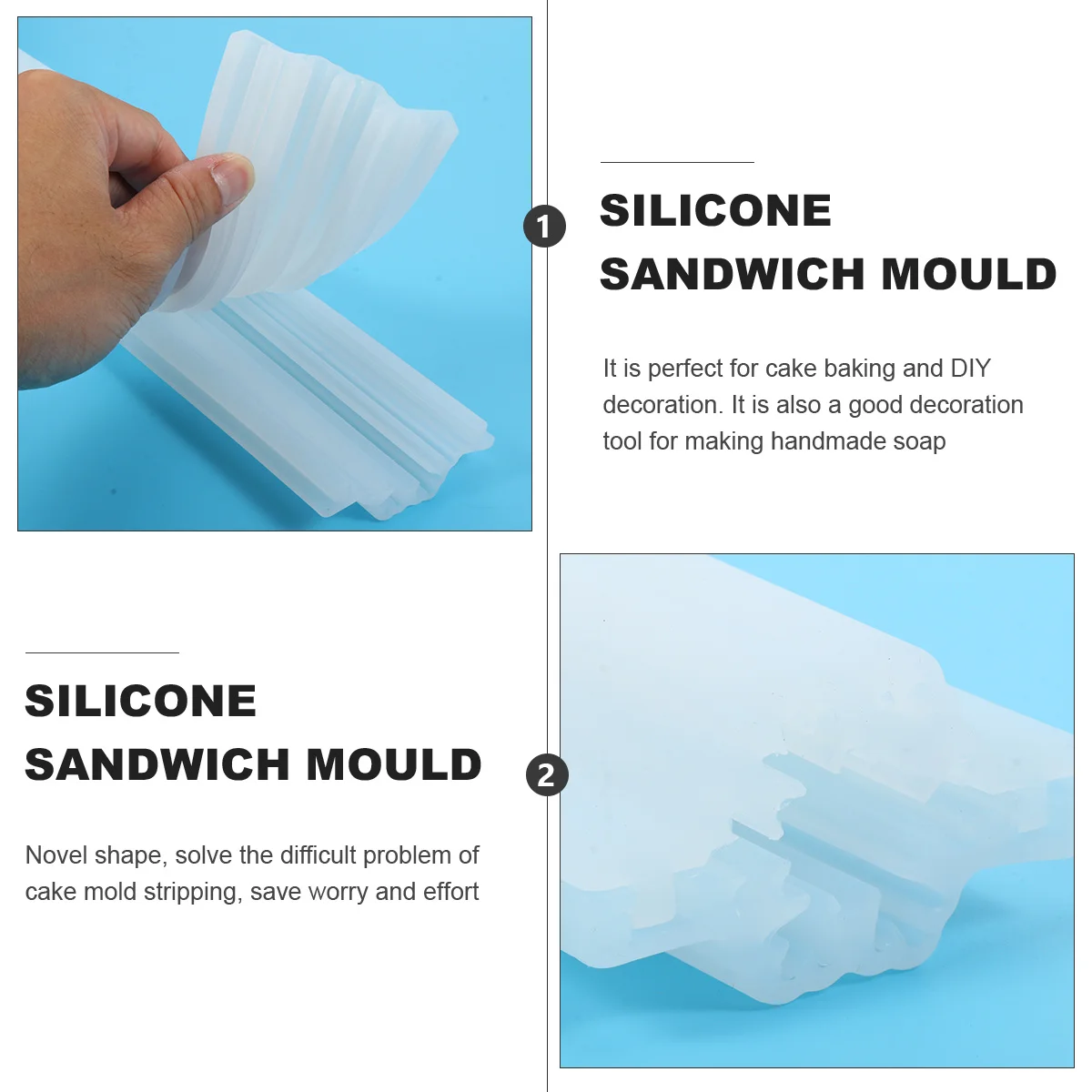 Sandwich Mold Homemaking Baking Silicone Bakery Bread Long-lasting Tool Silica Gel Easy Clean Safe Use
Sandwich Mold Homemaking Baking Silicone Bakery Bread Long-lasting Tool Silica Gel Easy Clean Safe Use
