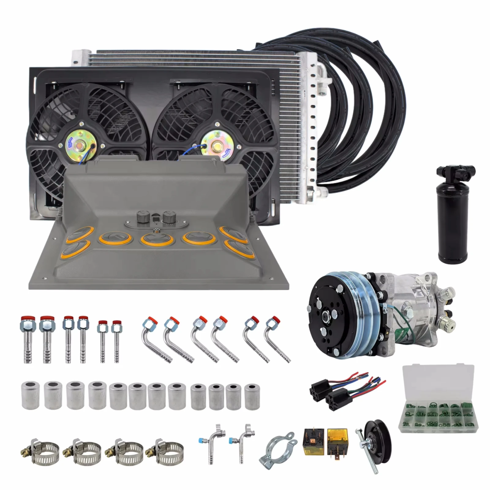 RV65F 12V/24V automotive air conditioning 508 compressor kit, for Car Van Street Rod Hot Classic AC accessories
RV65F 12V/24V automotive air conditioning 508 compressor kit, for Car Van Street Rod Hot Classic AC accessories
