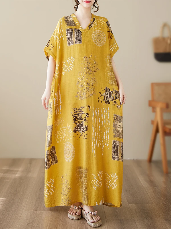 Желтое женское платье-пуловер средней длины с V-образным вырезом, очень широкое, из смесового хлопка и льна, для повседневной носки, летнее
Желтое женское платье-пуловер средней длины с V-образным вырезом, очень широкое, из смесового хлопка и льна, для повседневной носки, летнее