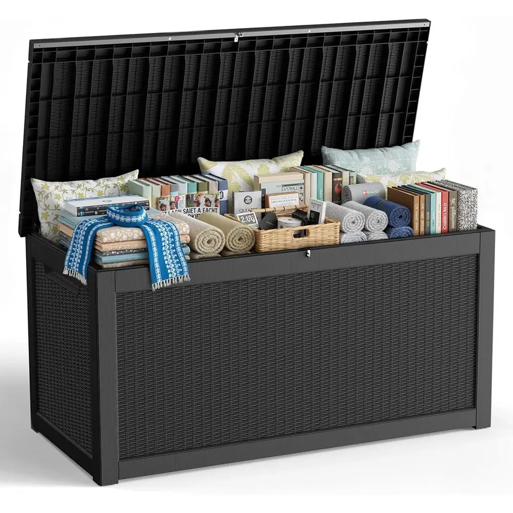 Large 320 Gallon Outdoor Storage Box with UV Protection, Lockable for Patio, Deck, Garden, and Pool Accessories (Black)
Large 320 Gallon Outdoor Storage Box with UV Protection, Lockable for Patio, Deck, Garden, and Pool Accessories (Black)