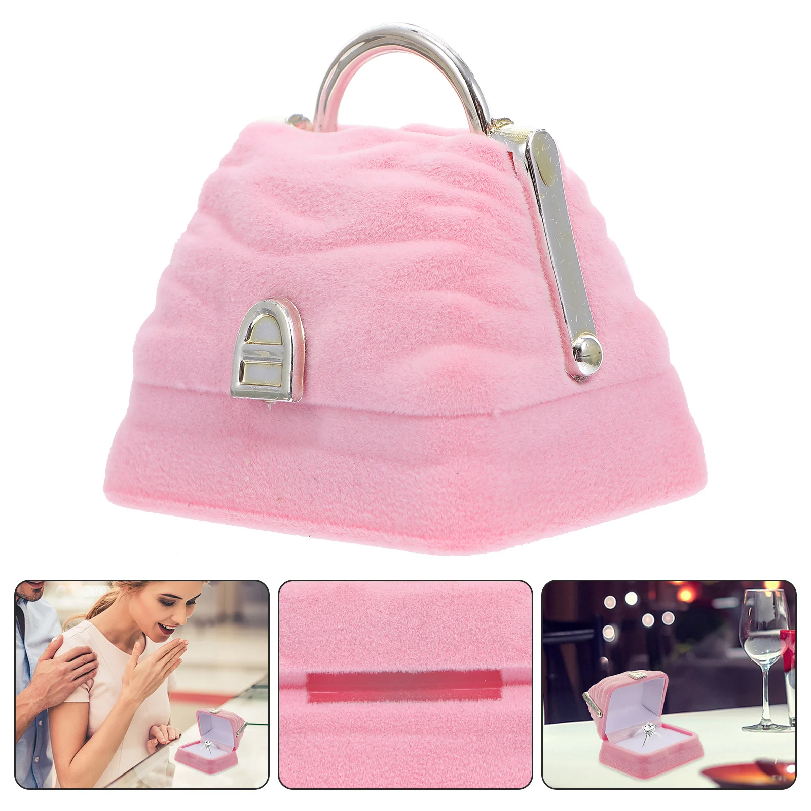 1 шт., коробка для колец с имитацией сумки, креативный чехол для ювелирных изделий для помолвки на День святого Валентина, свадебная сумка в форме коробки для колец 
1 шт., коробка для колец с имитацией сумки, креативный чехол для ювелирных изделий для помолвки на День святого Валентина, свадебная сумка в форме коробки для колец