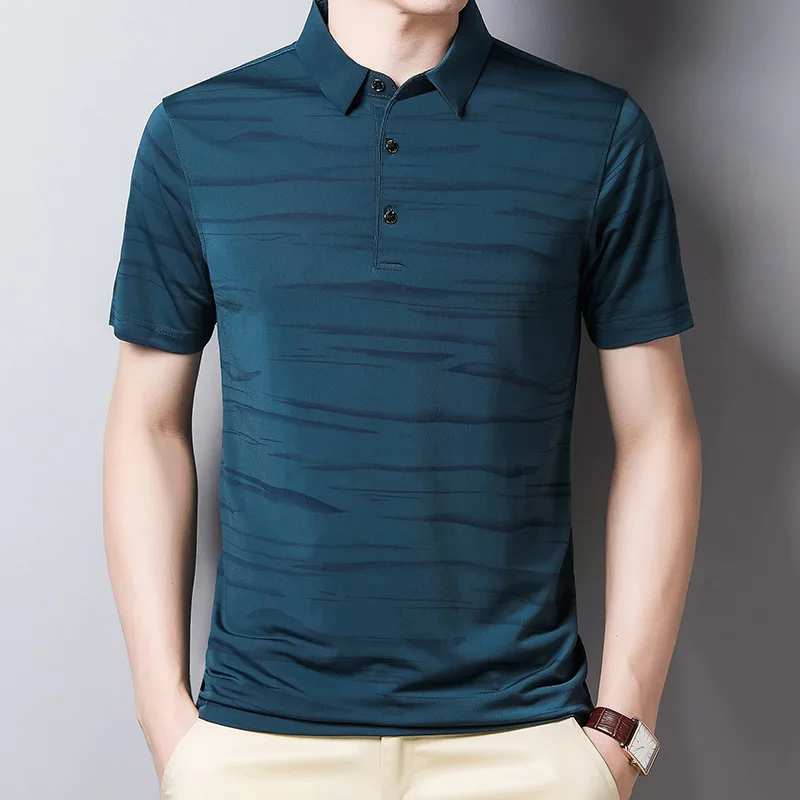 Men's Short Sleeve T-shirt Summer New Casual POLO Versatile Button Print Striped Comfort Turn-down Collar Tops
Men's Short Sleeve T-shirt Summer New Casual POLO Versatile Button Print Striped Comfort Turn-down Collar Tops