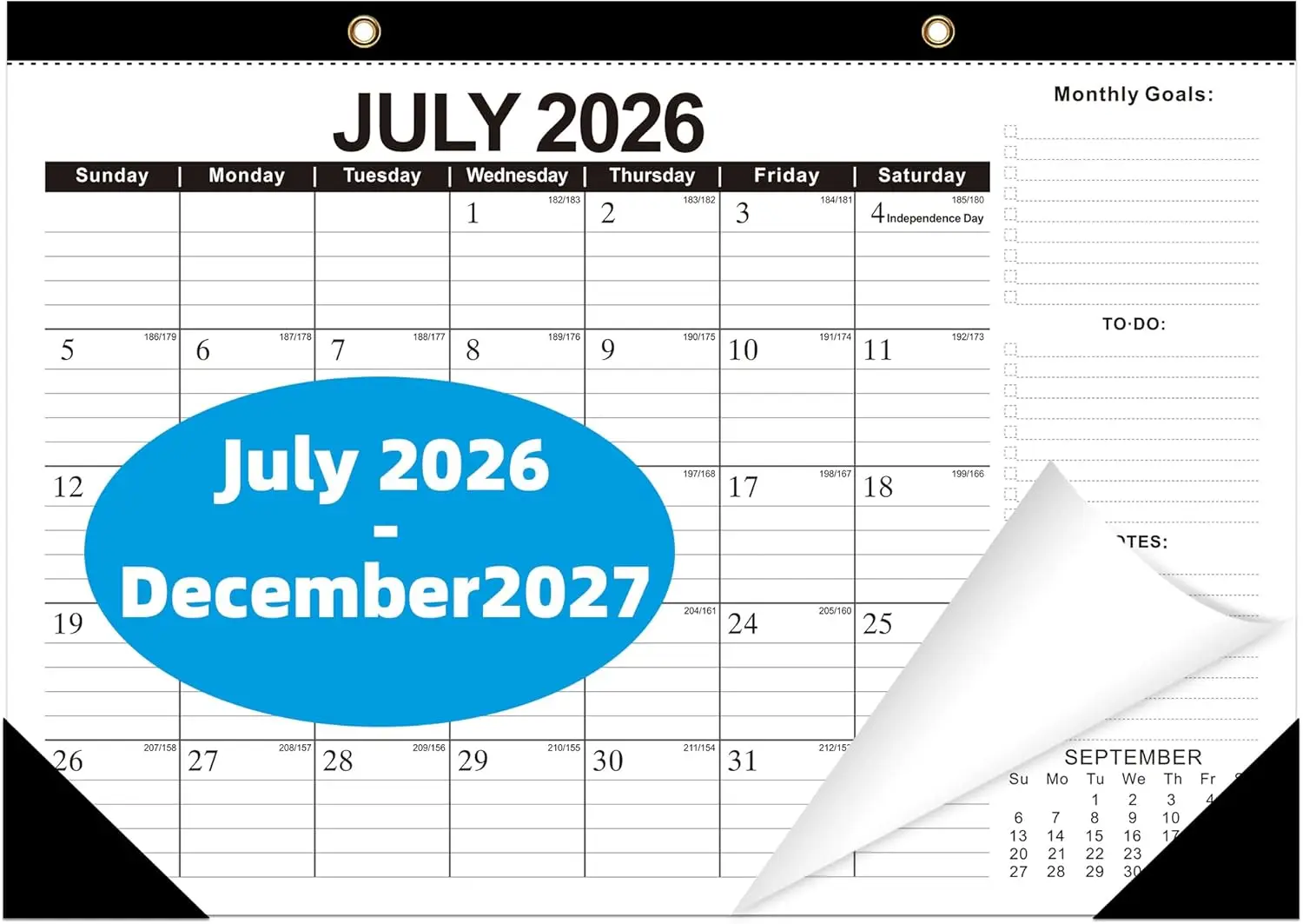 18-Month Desk Wall Calendar July 2026-Dec 2027 17"x12" Thick Paper Plastic Cover for Teacher School Home Office
18-Month Desk Wall Calendar July 2026-Dec 2027 17"x12" Thick Paper Plastic Cover for Teacher School Home Office