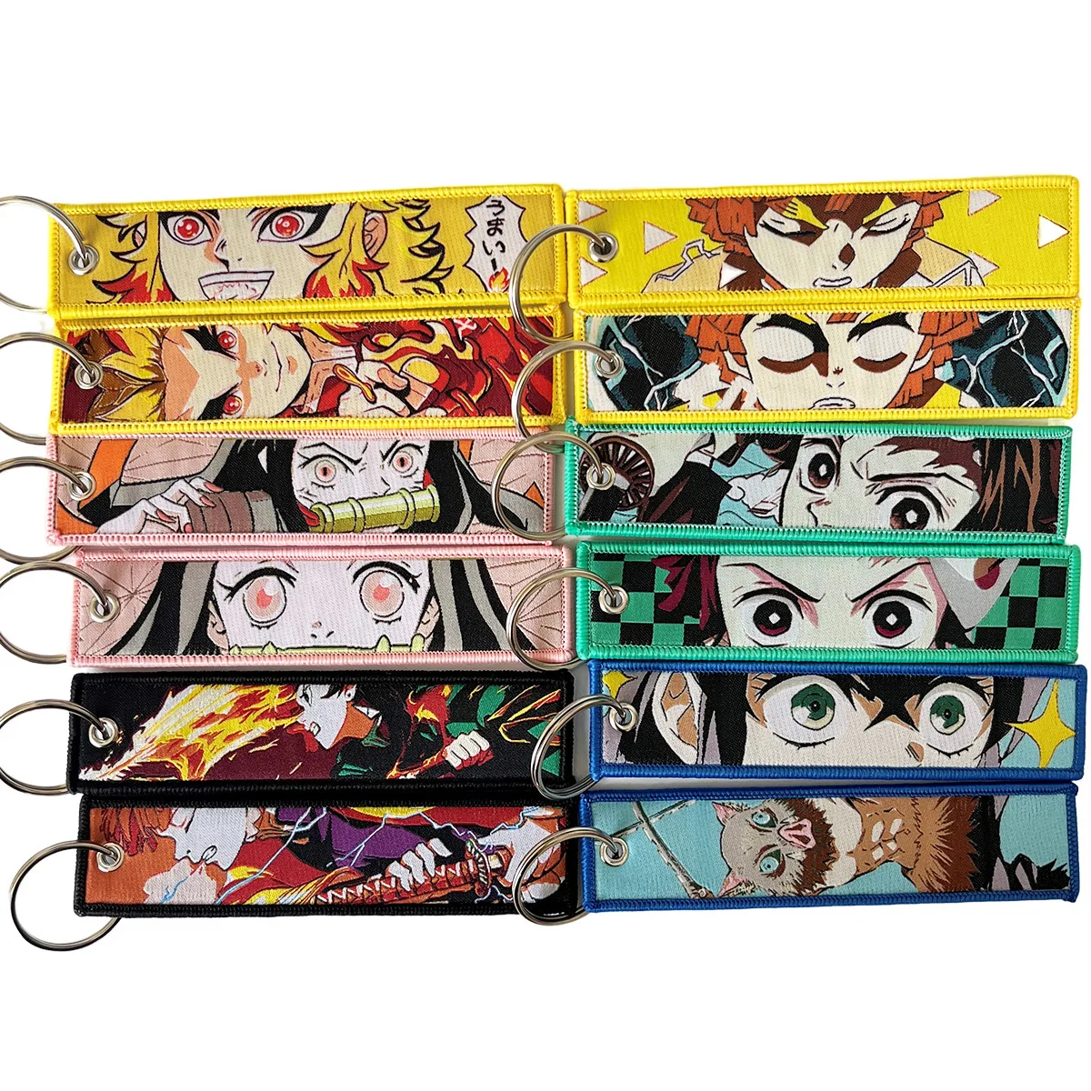 Demon Slayer Anime Lover Gift Double Sided Embroidered Jet Tag Keychain, Woven Fabric Key Ring, Cool Backpack Charm Car Key Hold
Demon Slayer Anime Lover Gift Double Sided Embroidered Jet Tag Keychain, Woven Fabric Key Ring, Cool Backpack Charm Car Key Hold