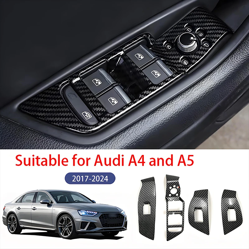 For Audi A4 A5 2017-2024 LHD Car Door Window Switch Panel Carbon Fiber Decorative Cover Interior Trim 4Pcs Set
For Audi A4 A5 2017-2024 LHD Car Door Window Switch Panel Carbon Fiber Decorative Cover Interior Trim 4Pcs Set