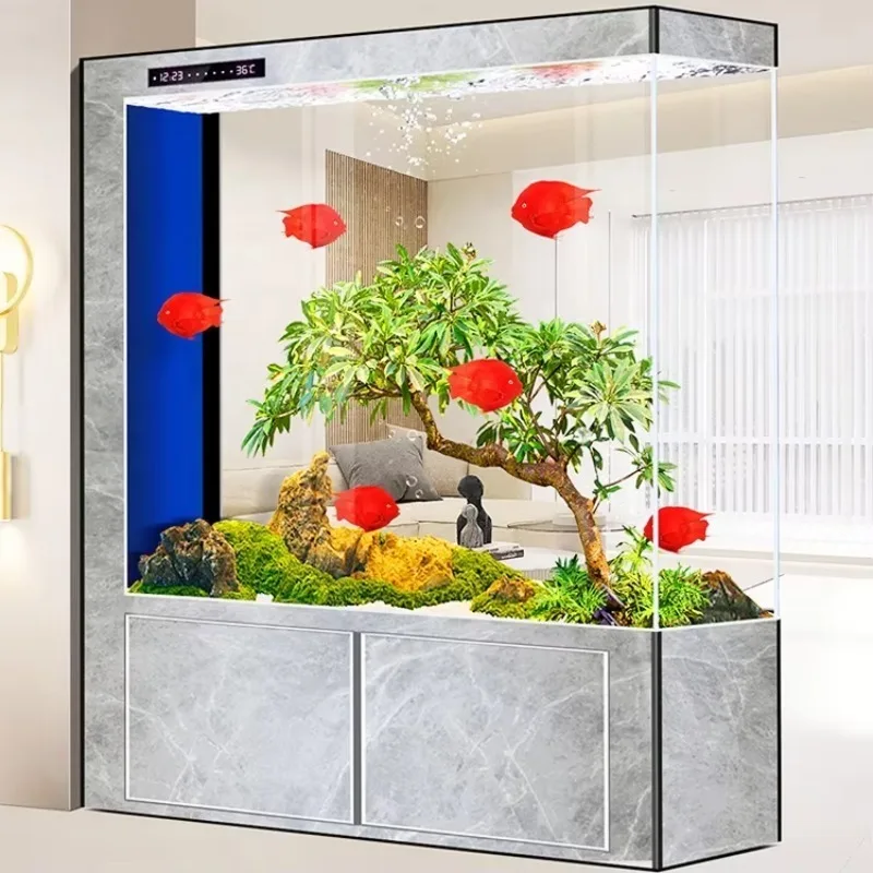 1.5m 1.8m 2.4 m Super Clear Glass Aquarium Living Room Professional Fish Tank With Bottom Cabinet
1.5m 1.8m 2.4 m Super Clear Glass Aquarium Living Room Professional Fish Tank With Bottom Cabinet