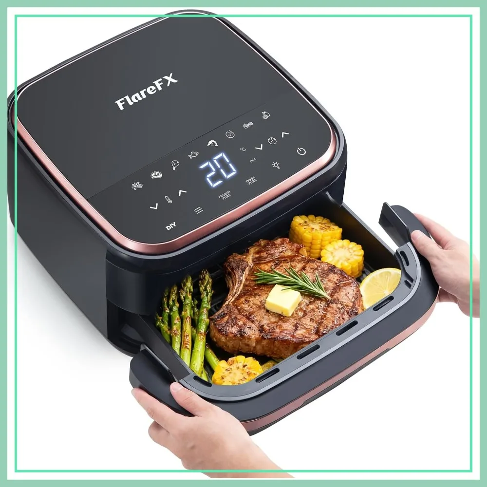 4.5QT Air Fryer Oven with 11 Presets, Dual Heat & 360° Airflow, Viewing Window, Touch Display, Nonstick, Roast, Bake, Dehydrate
4.5QT Air Fryer Oven with 11 Presets, Dual Heat & 360° Airflow, Viewing Window, Touch Display, Nonstick, Roast, Bake, Dehydrate