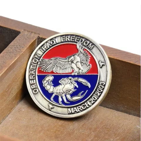 The Iraq War Souvenir Operation Iraqi Freedom Collection Art ST. George and The Dragon Pattern Bronze Plated Commemorative Coin