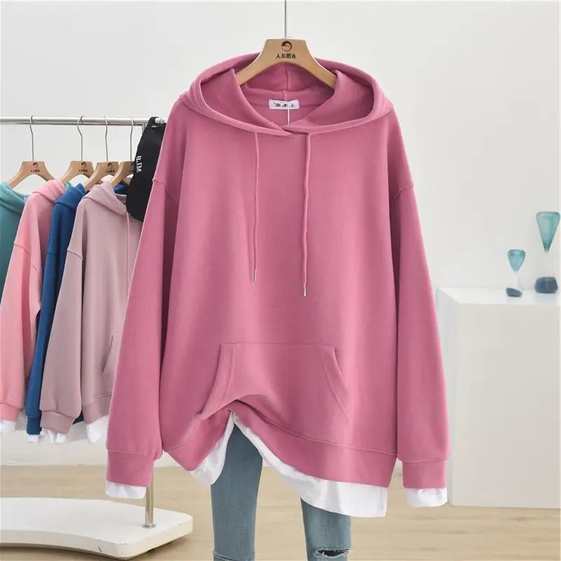Fashion Spliced Pockets Fake Two Pieces Hooded Sweatshirts Female Clothing 2023 Autumn Loose Casual Tops Korean Sweatshirts
Fashion Spliced Pockets Fake Two Pieces Hooded Sweatshirts Female Clothing 2023 Autumn Loose Casual Tops Korean Sweatshirts