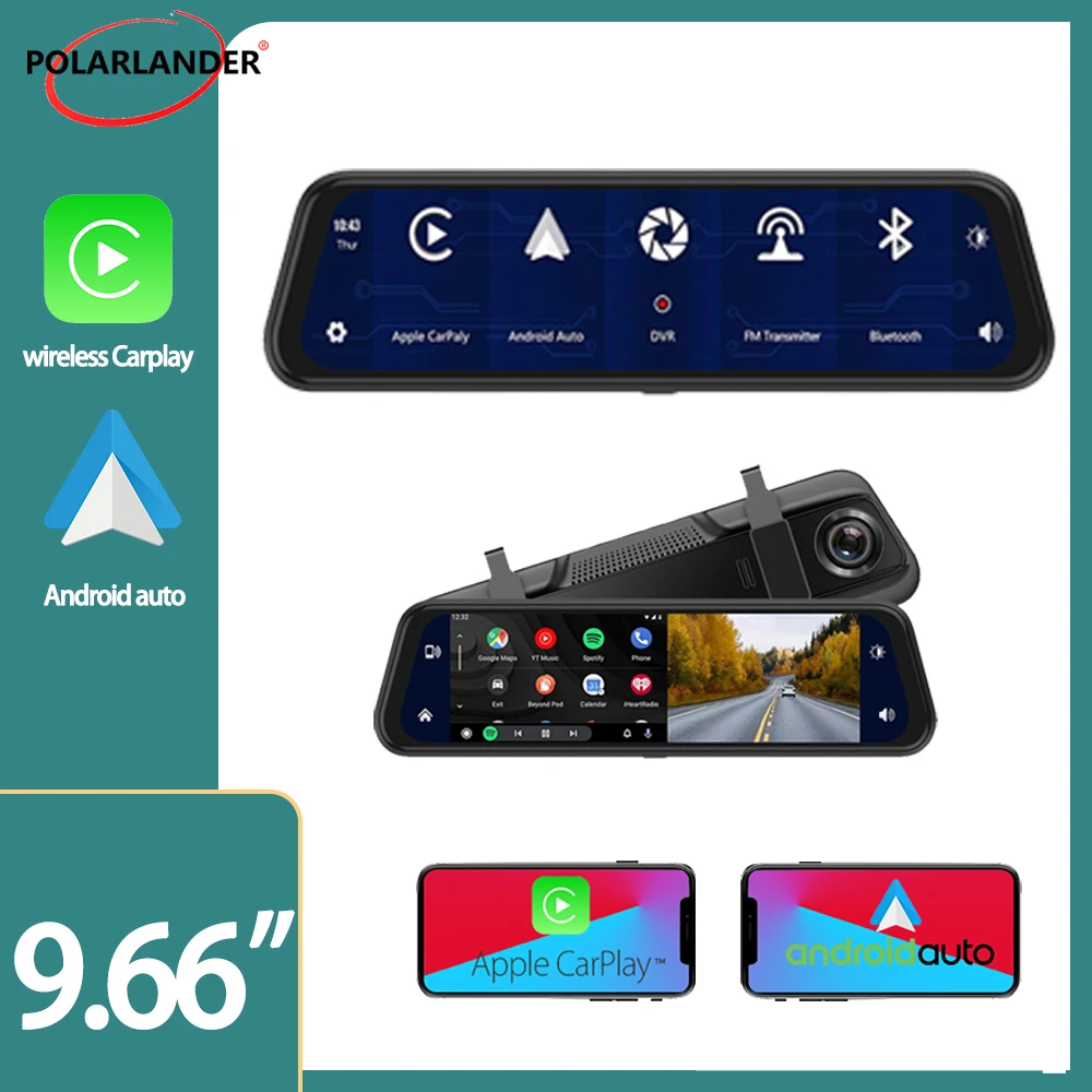 Portable Wireless CarPlay Touchscreen Back-up Camera Navigation Android Auto Front Camera 9.66" FM Mirror Link
Portable Wireless CarPlay Touchscreen Back-up Camera Navigation Android Auto Front Camera 9.66" FM Mirror Link