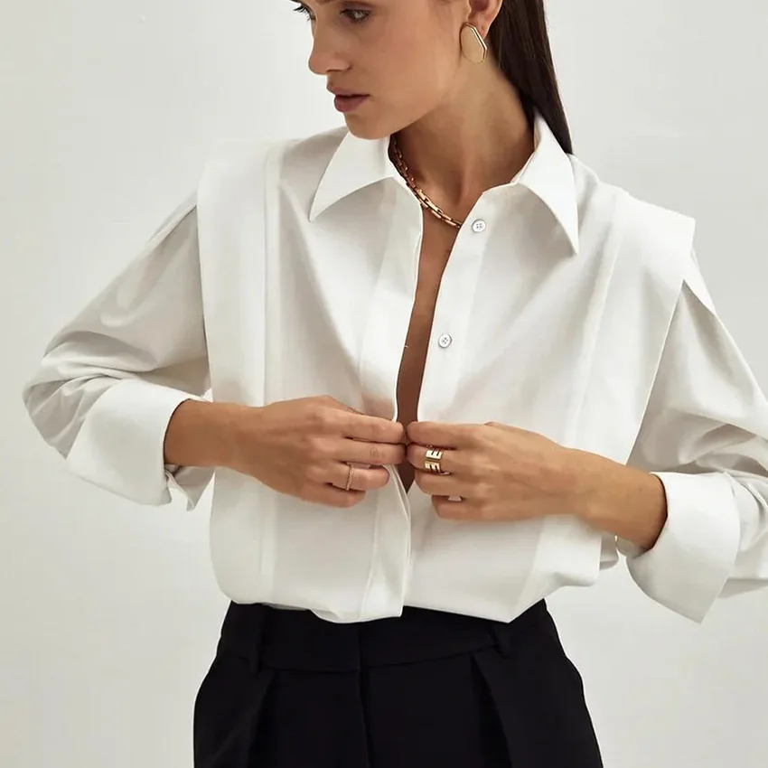 Women's Commuting Sle Long Sve irt Top Classic Collar Design Color Faionable Ladies' Premium Quali Blouse
Women's Commuting Sle Long Sve irt Top Classic Collar Design Color Faionable Ladies' Premium Quali Blouse