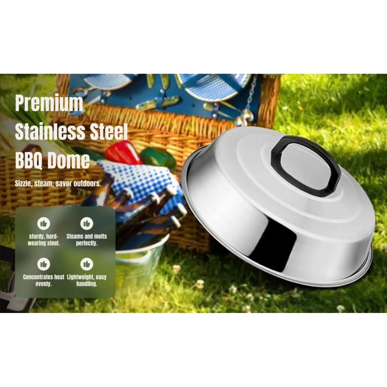 Grilling Melting Dome 12.2" Universal Stainless Steel Grill Domes Cover Round Basting Cover Burger Cover for BBQ Cooking Kitchen
Grilling Melting Dome 12.2" Universal Stainless Steel Grill Domes Cover Round Basting Cover Burger Cover for BBQ Cooking Kitchen