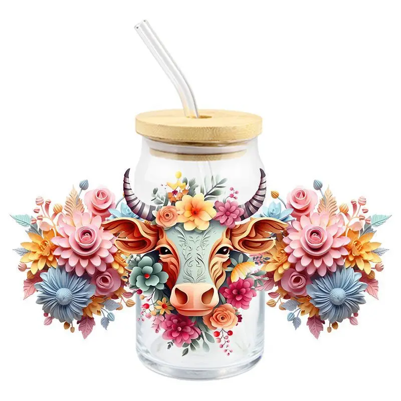 UV DTF transparent crystal sticker western Scottish Highland cattle cartoon glass bottle water cup decoration
UV DTF transparent crystal sticker western Scottish Highland cattle cartoon glass bottle water cup decoration