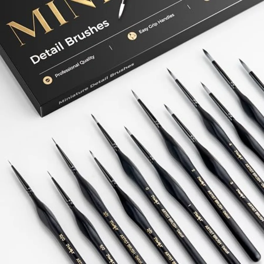 Detail Paint Brushes Set, 12 PCS Fine Tip Model Miniature Paint Brushes for Fine Detailing - Acrylic, Watercolor, Oil, Models,
Detail Paint Brushes Set, 12 PCS Fine Tip Model Miniature Paint Brushes for Fine Detailing - Acrylic, Watercolor, Oil, Models,