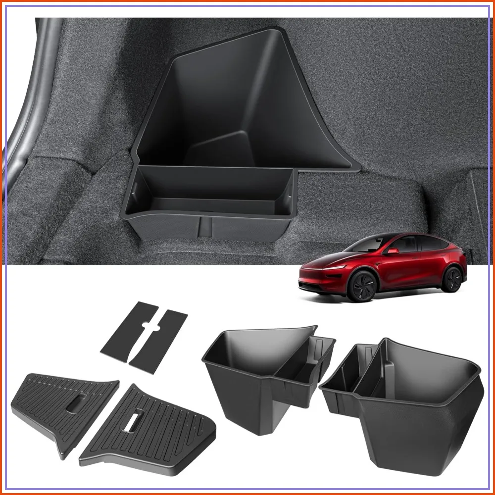 2PCS Rear Trunk Storage Bins with Lids for Tesla Model Y 5 Seater, TPE Side Cargo Organizer Boxes for 2025-2026 Accessories
2PCS Rear Trunk Storage Bins with Lids for Tesla Model Y 5 Seater, TPE Side Cargo Organizer Boxes for 2025-2026 Accessories
