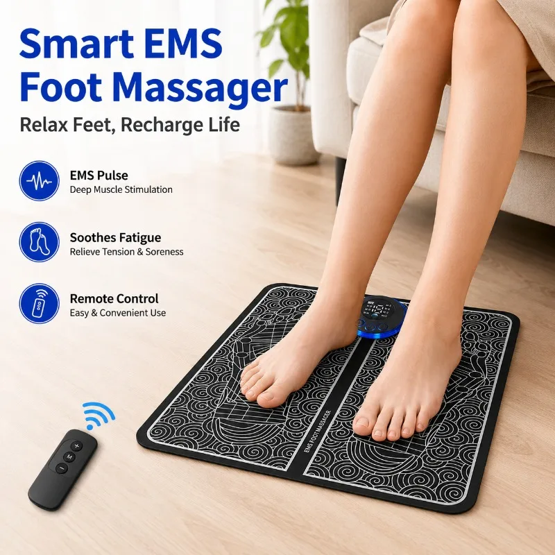 EMS Foot Massage Mat, Pulse Smart Massage Pad for Home Use, Electric Foot Massager with Remote Control, Muscle Relaxation Device
EMS Foot Massage Mat, Pulse Smart Massage Pad for Home Use, Electric Foot Massager with Remote Control, Muscle Relaxation Device