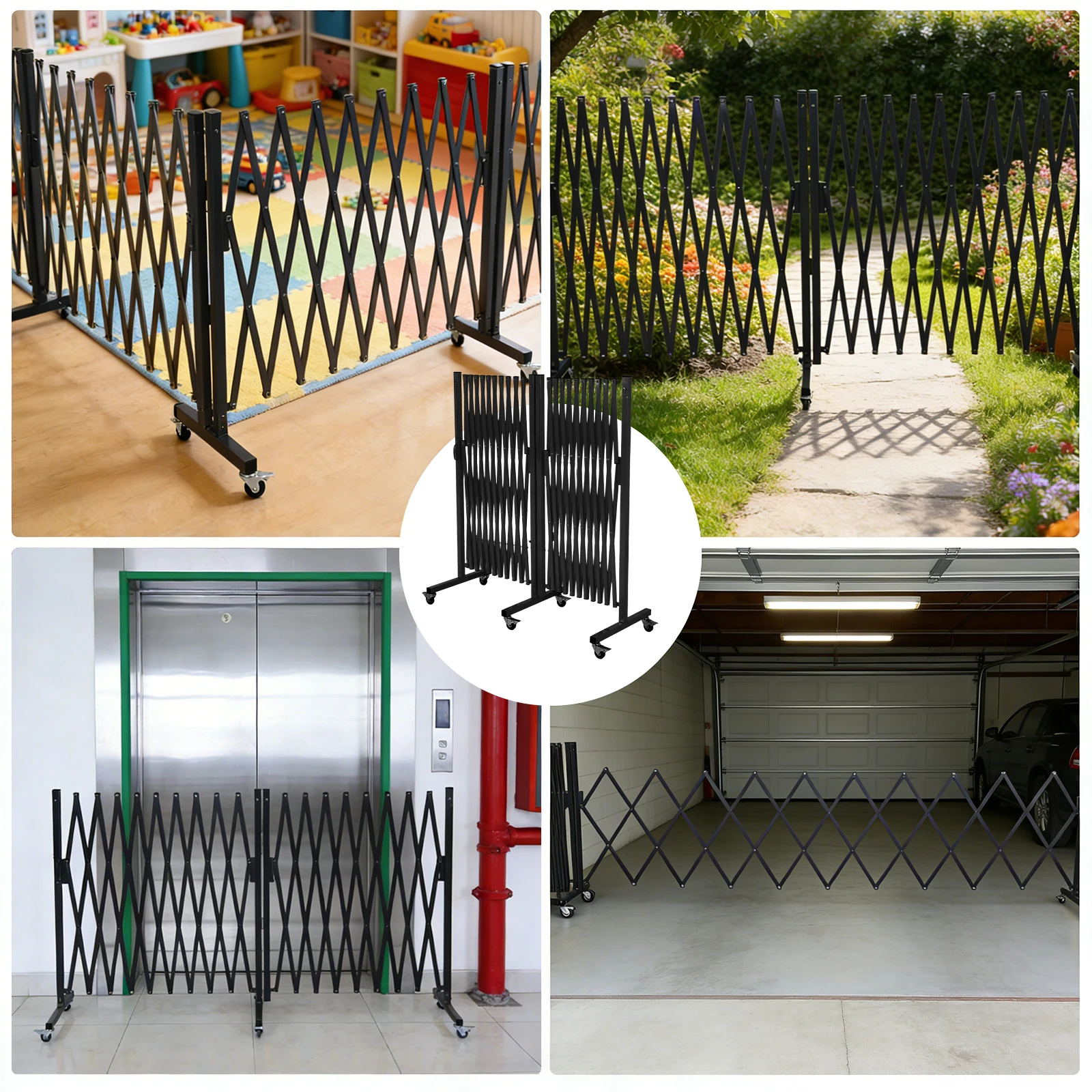 Folding Safety Gate Railing with Casters 0-180 Degree Rotating for Garage Home Warehouse
Folding Safety Gate Railing with Casters 0-180 Degree Rotating for Garage Home Warehouse