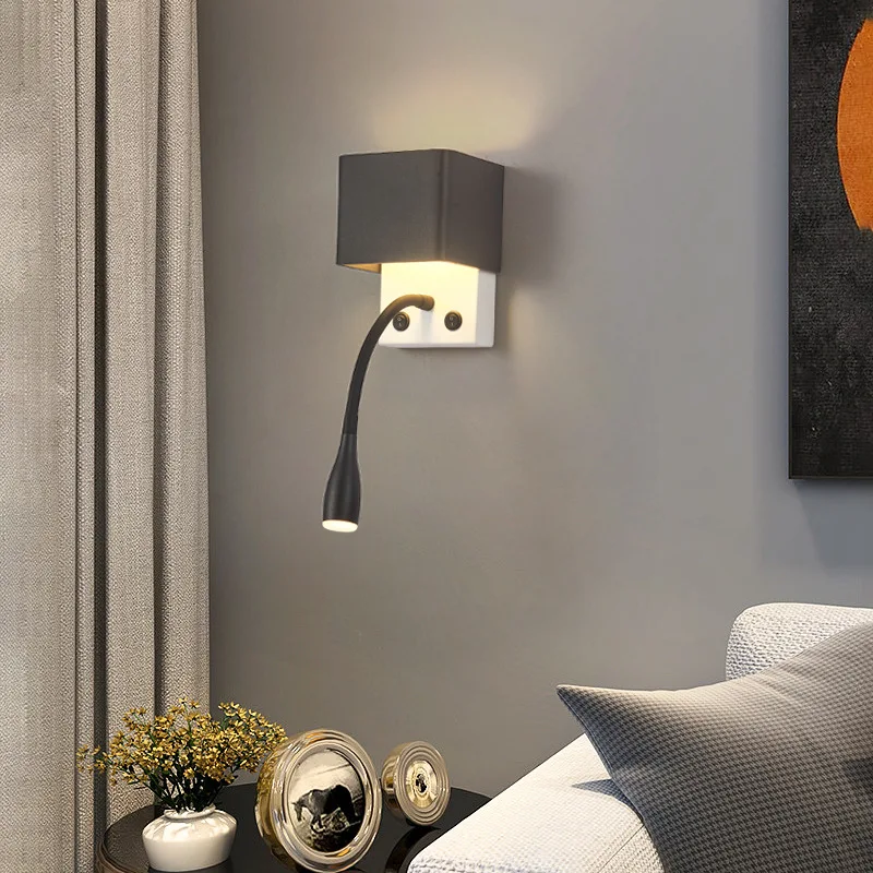 Bedside Reading Lamp Bedroom with Switch Wall Lamp Creative Minimalist Hotel Hotel Eye Protection Hose
Bedside Reading Lamp Bedroom with Switch Wall Lamp Creative Minimalist Hotel Hotel Eye Protection Hose