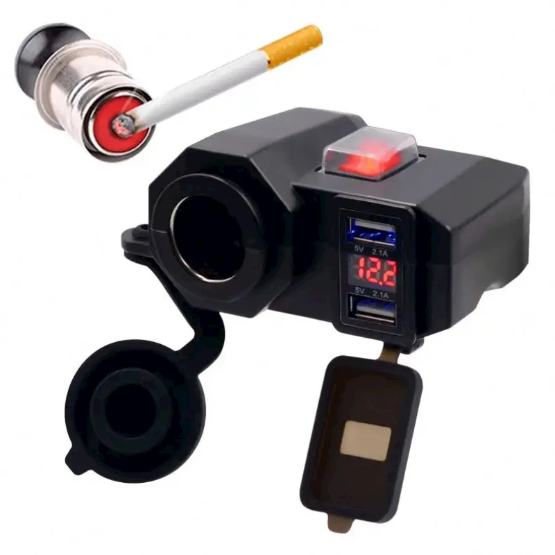 Водонепроницаемый светодиодный вольтметр для мотоцикла 12V Dual USB зарядное устройство с гнездом прикуривателя для прикуривателя
Водонепроницаемый светодиодный вольтметр для мотоцикла 12V Dual USB зарядное устройство с гнездом прикуривателя для прикуривателя