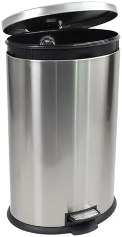 40L Stainless Steel Trash Can with Soft Close Lid, Foot Pedal Step Bin for Kitchen Bathroom Office, Odor Protection
40L Stainless Steel Trash Can with Soft Close Lid, Foot Pedal Step Bin for Kitchen Bathroom Office, Odor Protection