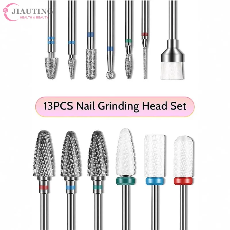 13Pcs Nail Drill Bit Set Ceramic Tungsten Steel Drill Bit Remove Gel Polish Dead Skin Removal Electric Milling Cutter Nail Files
13Pcs Nail Drill Bit Set Ceramic Tungsten Steel Drill Bit Remove Gel Polish Dead Skin Removal Electric Milling Cutter Nail Files