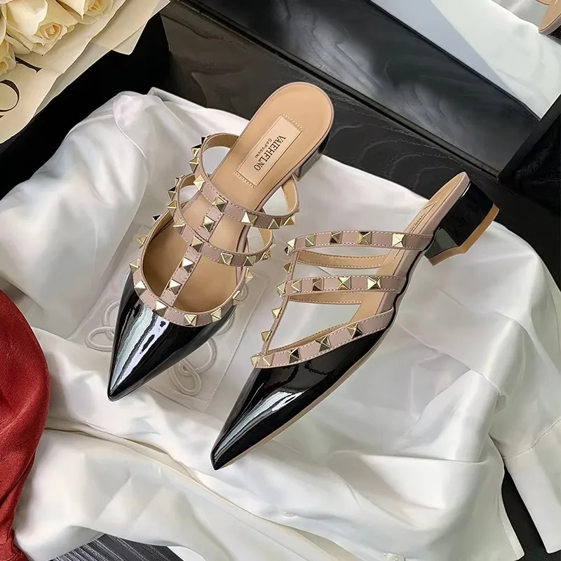 luxury women's shoes 2026 New Luxury Woman Summer Sandals Leather Pointed Thick heel Slippers Rivets Sexy Pointed Toe Dress Casu
luxury women's shoes 2026 New Luxury Woman Summer Sandals Leather Pointed Thick heel Slippers Rivets Sexy Pointed Toe Dress Casu