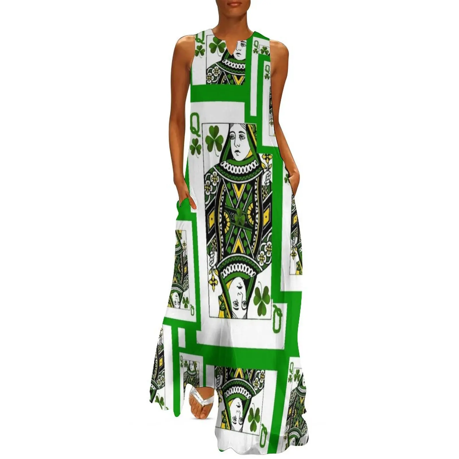 GREEN QUEENS IRISH CLOVER CASINO PLAYING CARDS Long Dress sexy dress for women elegant guest wedding dress summer clothes
GREEN QUEENS IRISH CLOVER CASINO PLAYING CARDS Long Dress sexy dress for women elegant guest wedding dress summer clothes