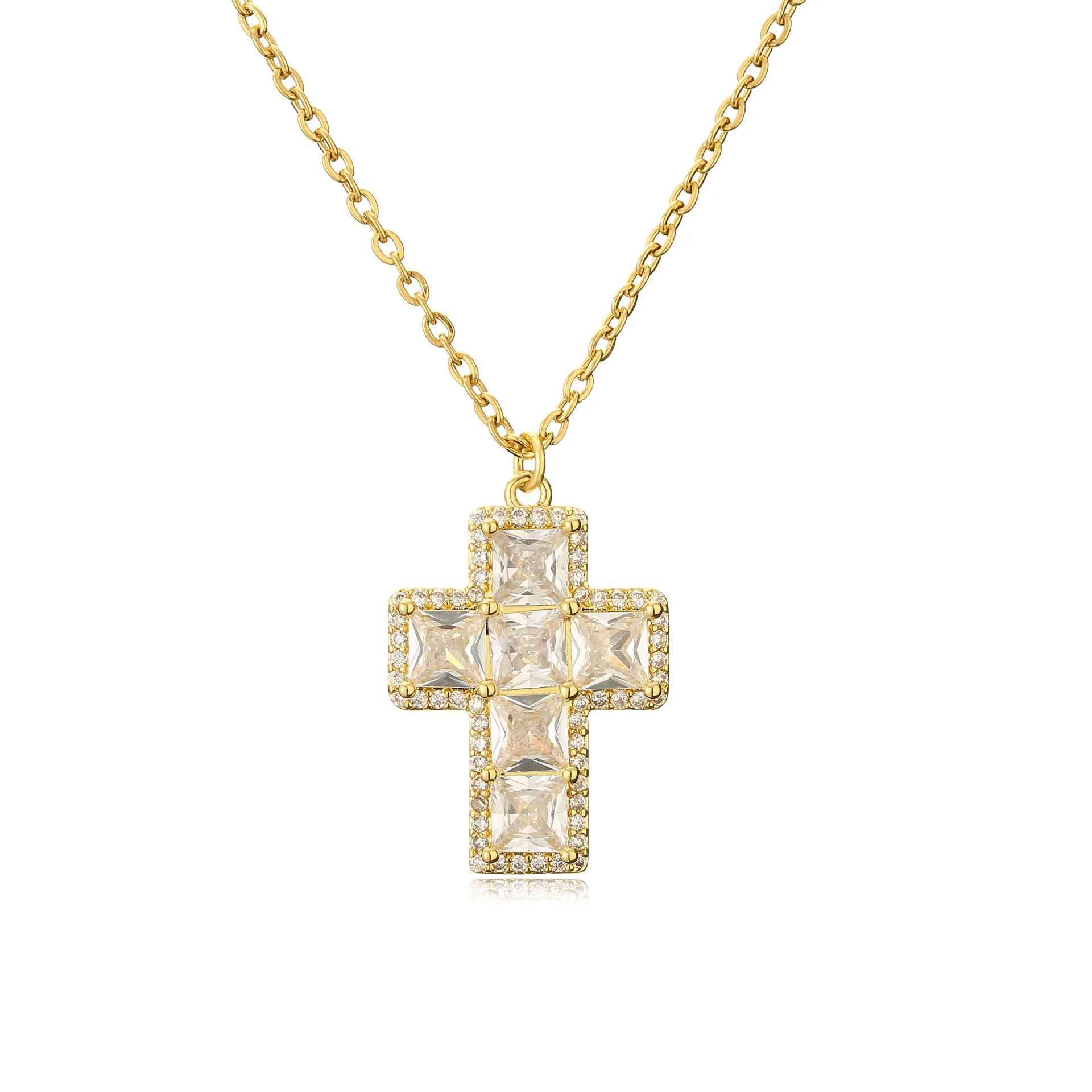Necklace Women's 18k Gold Plated Colored Zircon Crystal Cross Popular Fashion Jewelry Gifts
Necklace Women's 18k Gold Plated Colored Zircon Crystal Cross Popular Fashion Jewelry Gifts