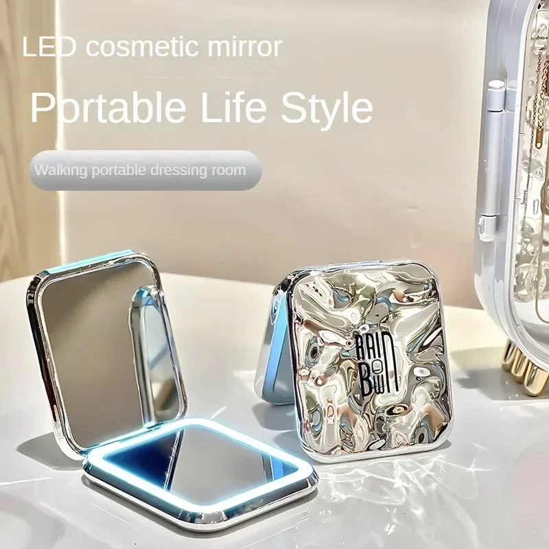 LED cosmetic mirror student dormitory with lamp folding mirror desktop hand-held mirror female portable travel carry.
LED cosmetic mirror student dormitory with lamp folding mirror desktop hand-held mirror female portable travel carry.