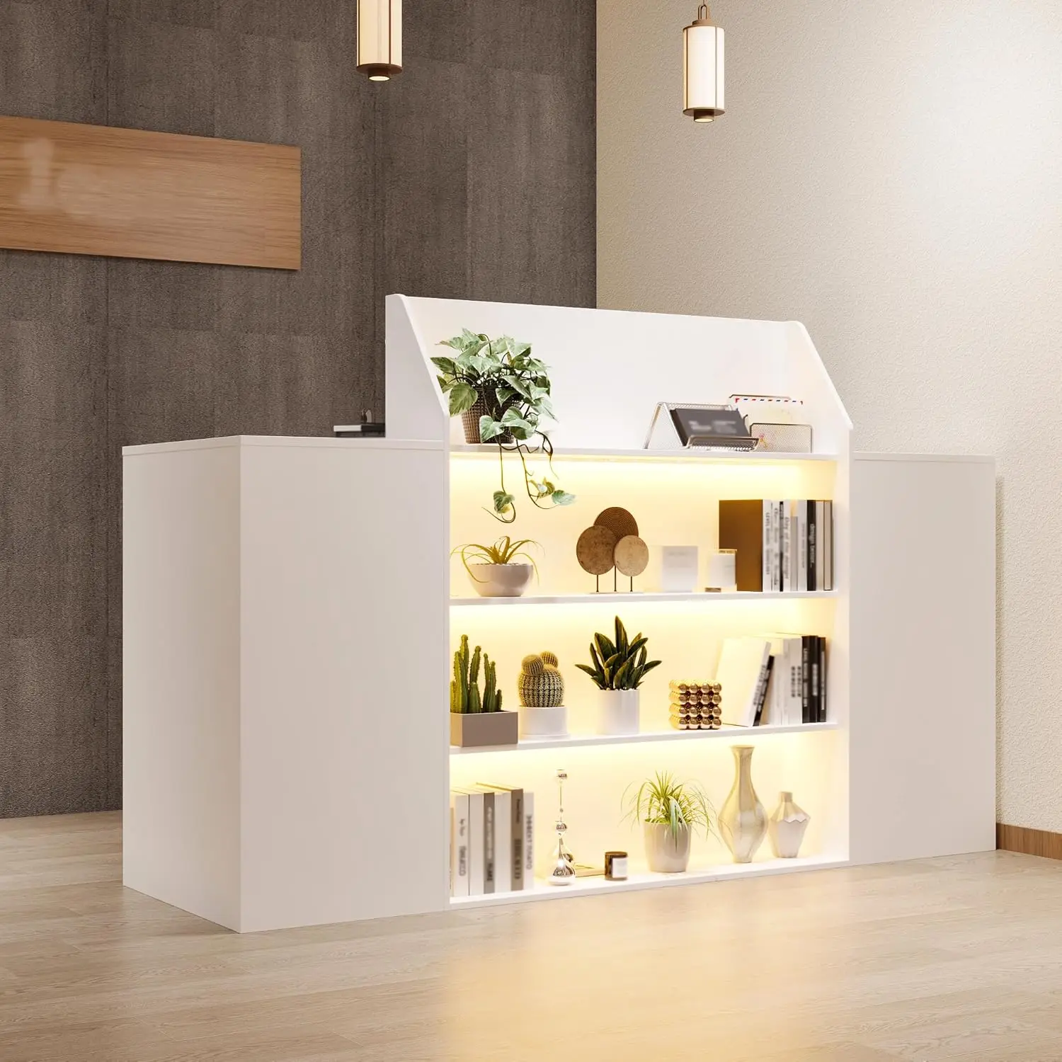 61" LED Reception Desk Lockable Drawers Checkout Counter Cabinet Shelf Modern White Keyboard Tray Lobby Salon Retail, Custom
61" LED Reception Desk Lockable Drawers Checkout Counter Cabinet Shelf Modern White Keyboard Tray Lobby Salon Retail, Custom