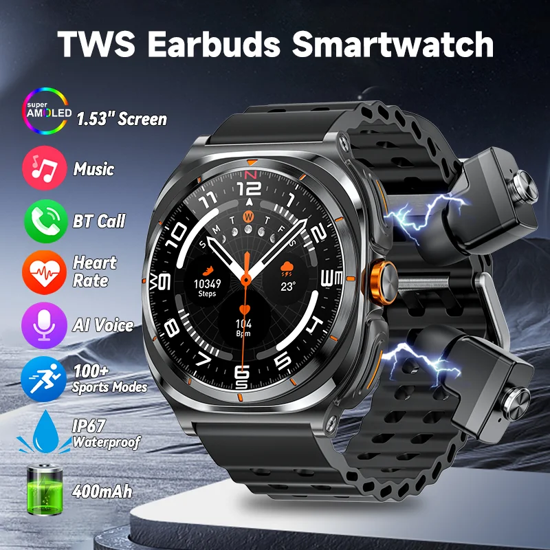 LIGE 2025 New TWS 2-In-1 Headset Smart Watch Bluetooth Call Men Watches 400mAh Battery Heart Rate Play Music Smartwatch Women
LIGE 2025 New TWS 2-In-1 Headset Smart Watch Bluetooth Call Men Watches 400mAh Battery Heart Rate Play Music Smartwatch Women