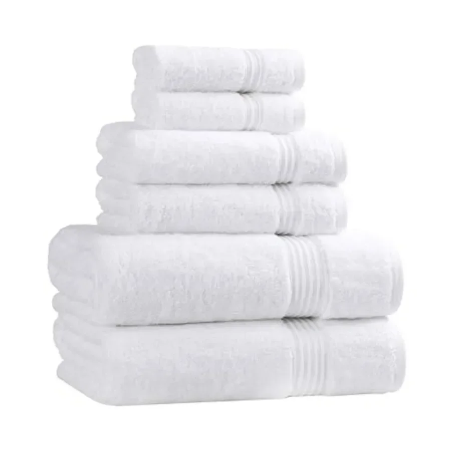 Egyptian Cotton 6-Piece Towel Set for Bathroom, Apartment, Airbnb, Guest Bath White, Ultra-Absorbent Fast-Drying Face, Hand, Ba
Egyptian Cotton 6-Piece Towel Set for Bathroom, Apartment, Airbnb, Guest Bath White, Ultra-Absorbent Fast-Drying Face, Hand, Ba