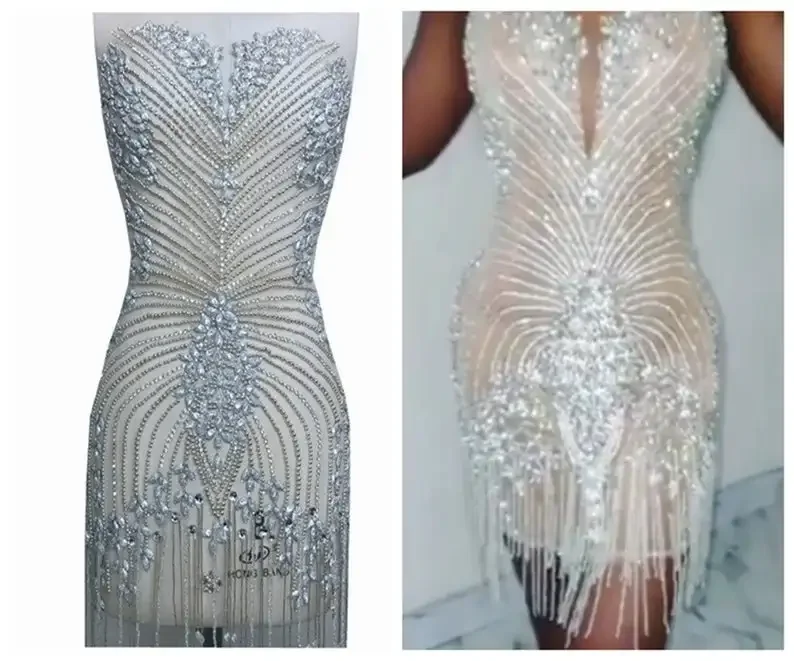 Luxury Rhinestone Bodice Applique Full Body Bodice Motif Sew On 3D Flower Beaded Applique Wedding Dress Decoration
Luxury Rhinestone Bodice Applique Full Body Bodice Motif Sew On 3D Flower Beaded Applique Wedding Dress Decoration