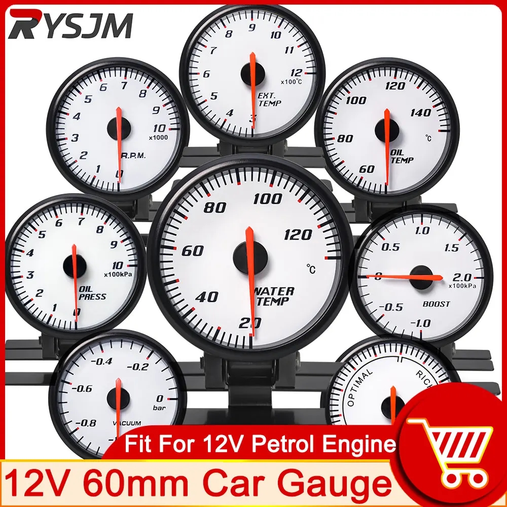 60MM Car Water Temperature Gauge 20-130 Celsius With Water Temp Sensor 10mm Tachometer Boost Voltmeter Vacuum Oil Press Gauge
60MM Car Water Temperature Gauge 20-130 Celsius With Water Temp Sensor 10mm Tachometer Boost Voltmeter Vacuum Oil Press Gauge
