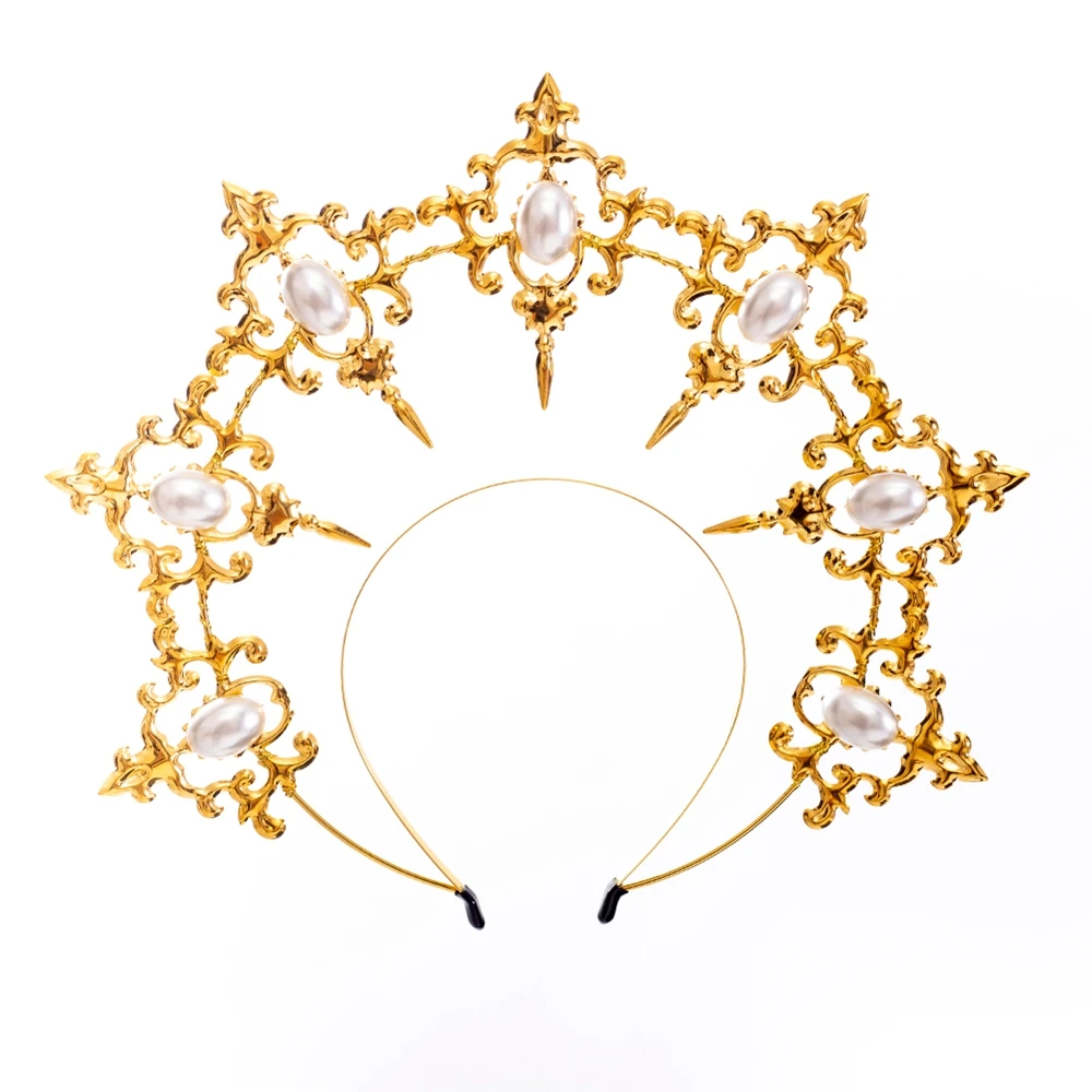 Halo Crown Baroque Lolita Gothic Women Virgin Mary Diadema Tiaras Cross Headpiece
Halo Crown Baroque Lolita Gothic Women Virgin Mary Diadema Tiaras Cross Headpiece