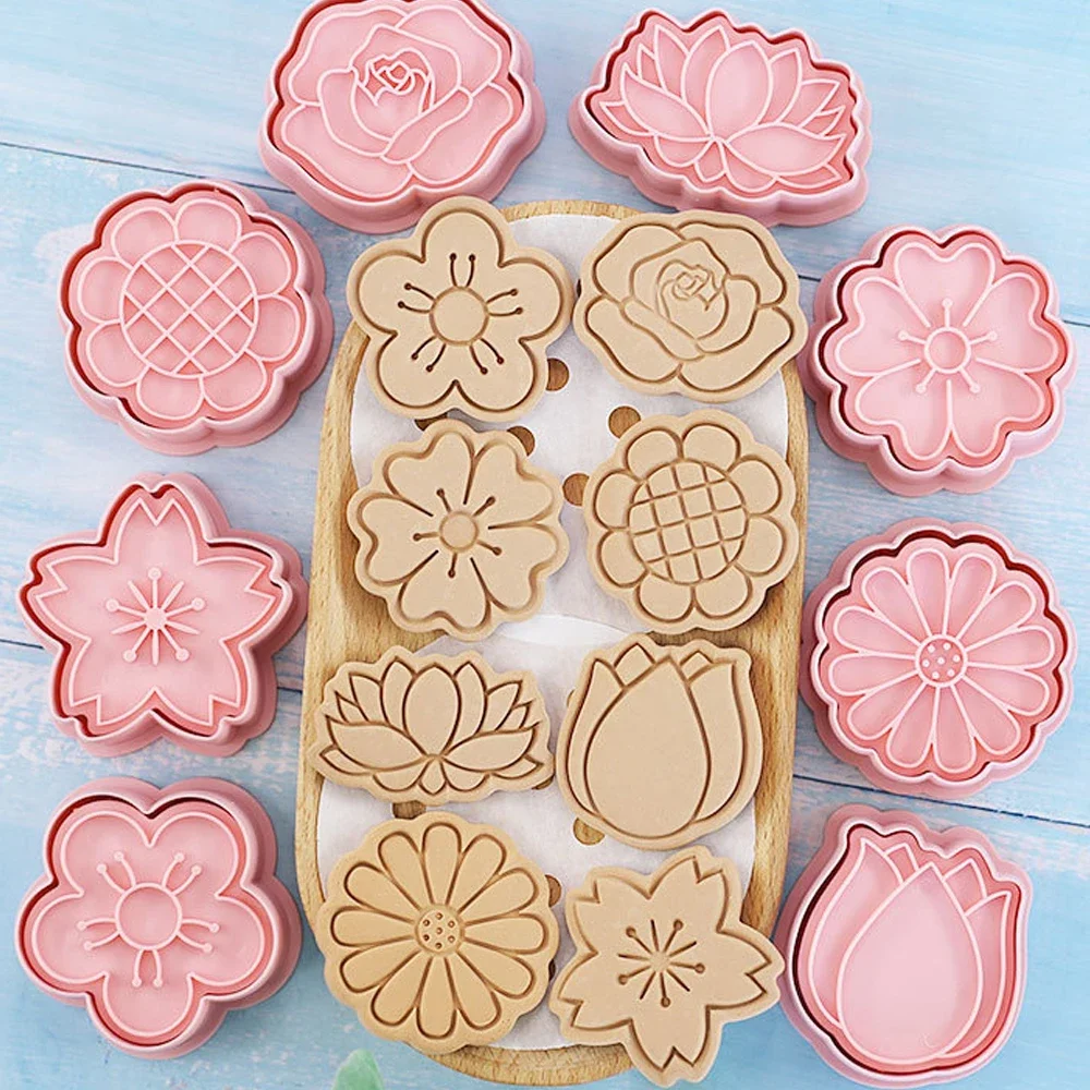 8Pcs/Set Cookie Cutters Plastic 3D Flower Shape Cartoon Pressable Biscuit Mold Cookie Stamp Kitchen Baking Pastry Sugarcraft
8Pcs/Set Cookie Cutters Plastic 3D Flower Shape Cartoon Pressable Biscuit Mold Cookie Stamp Kitchen Baking Pastry Sugarcraft
