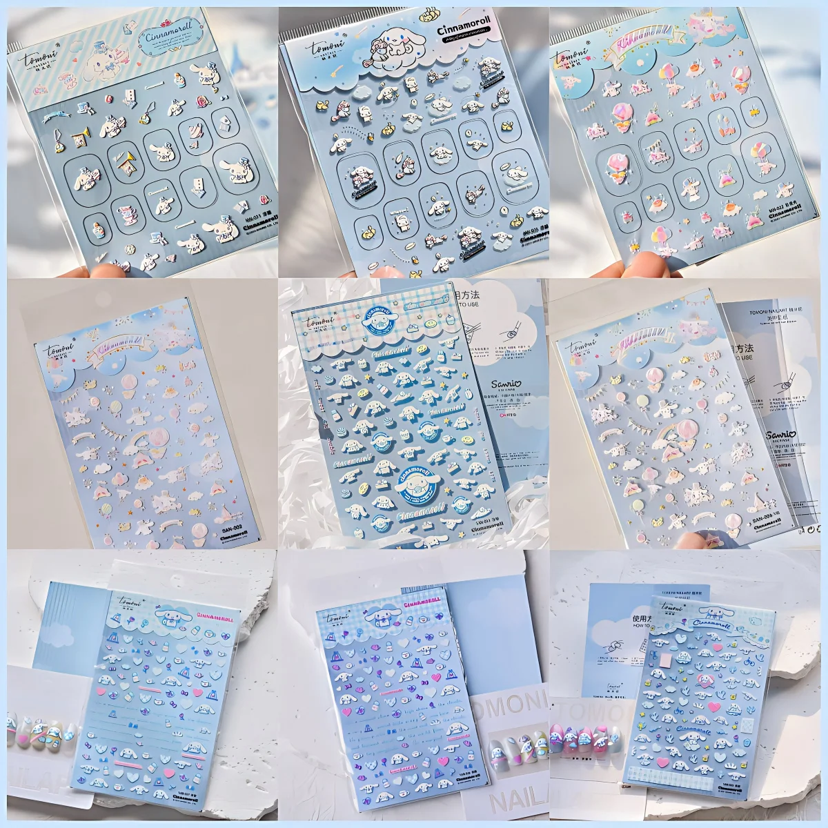 1PCS 5D Japanese Soft Girl Style Cinnamoroll Nail Stickers Sanrio Nail Art Accessories Portable Refreshing Dreamy Stickers
1PCS 5D Japanese Soft Girl Style Cinnamoroll Nail Stickers Sanrio Nail Art Accessories Portable Refreshing Dreamy Stickers