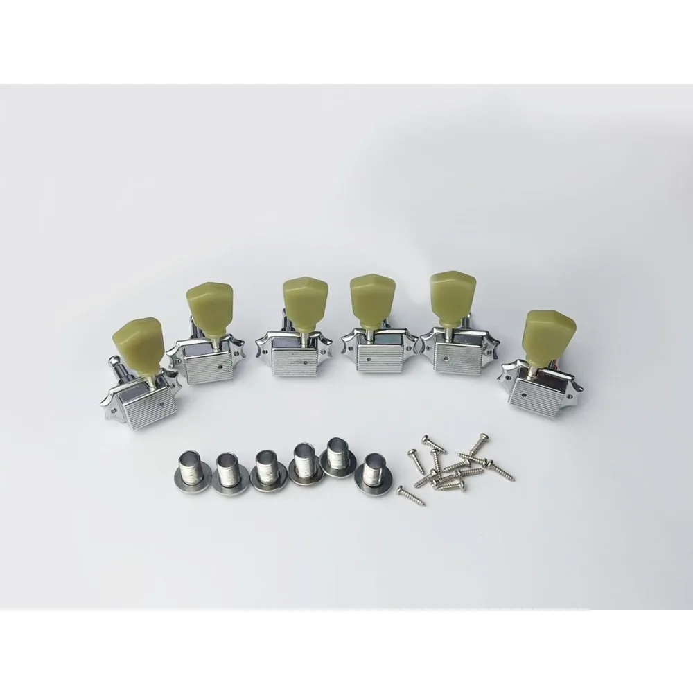 Vintage Deluxe 3R3L Locking Machine Heads Electric Guitar Tuners Set Nickel Finish for LP SG Style Instruments Guitar Parts
Vintage Deluxe 3R3L Locking Machine Heads Electric Guitar Tuners Set Nickel Finish for LP SG Style Instruments Guitar Parts