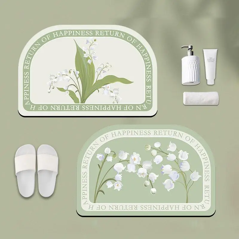 Square Soft Pad Silicon Dendroid Bath Room Makeup Room Toilet Water Absorption Cool Foot Pad Bellflower Flower Non Slip Mat
Square Soft Pad Silicon Dendroid Bath Room Makeup Room Toilet Water Absorption Cool Foot Pad Bellflower Flower Non Slip Mat