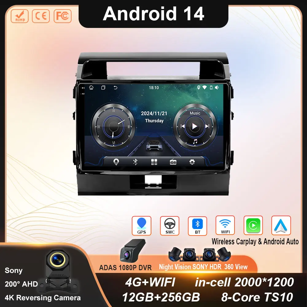 Для Toyota Land Cruiser 200 2007-2015 10,1-дюймовый Android автомобильный радиоприемник мультимедийный плеер навигация GPS беспроводной Carplay DSP Wi-Fi
Для Toyota Land Cruiser 200 2007-2015 10,1-дюймовый Android автомобильный радиоприемник мультимедийный плеер навигация GPS беспроводной Carplay DSP Wi-Fi