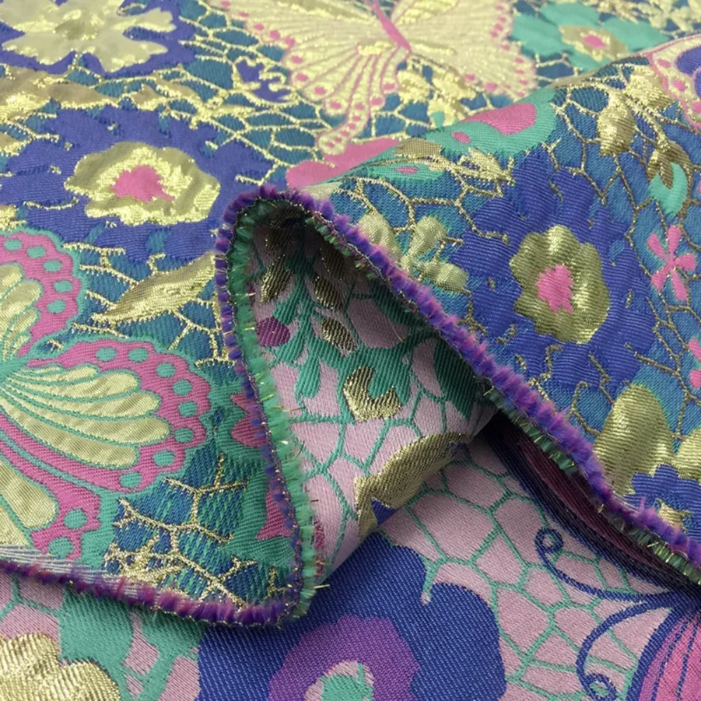 Polyester Embroidered Jacquard Fabric Gilded Butterfly Autumn Winter Big Pendulum Dress Windbreaker Cloth Fashion Design Sewing
Polyester Embroidered Jacquard Fabric Gilded Butterfly Autumn Winter Big Pendulum Dress Windbreaker Cloth Fashion Design Sewing