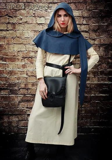 Medieval Renaissance Long Tail Cloak Hat Retro Women's Blue Gothic Steampunk Hooded Cloak Halloween Theme Party Cosplay Costume 
Medieval Renaissance Long Tail Cloak Hat Retro Women's Blue Gothic Steampunk Hooded Cloak Halloween Theme Party Cosplay Costume