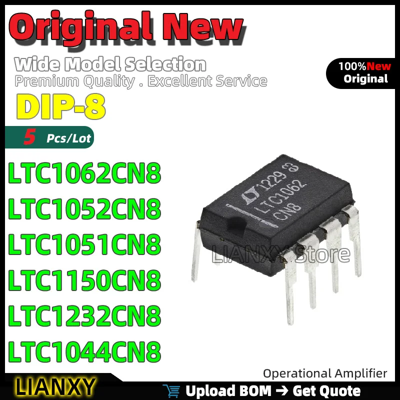 5pcs DIP-8 LTC1062CN8 LTC1052CN8 LTC1051CN8 LTC1150CN8 LTC1232CN8 LTC1044CN8 Operational Amplifier New Original
5pcs DIP-8 LTC1062CN8 LTC1052CN8 LTC1051CN8 LTC1150CN8 LTC1232CN8 LTC1044CN8 Operational Amplifier New Original