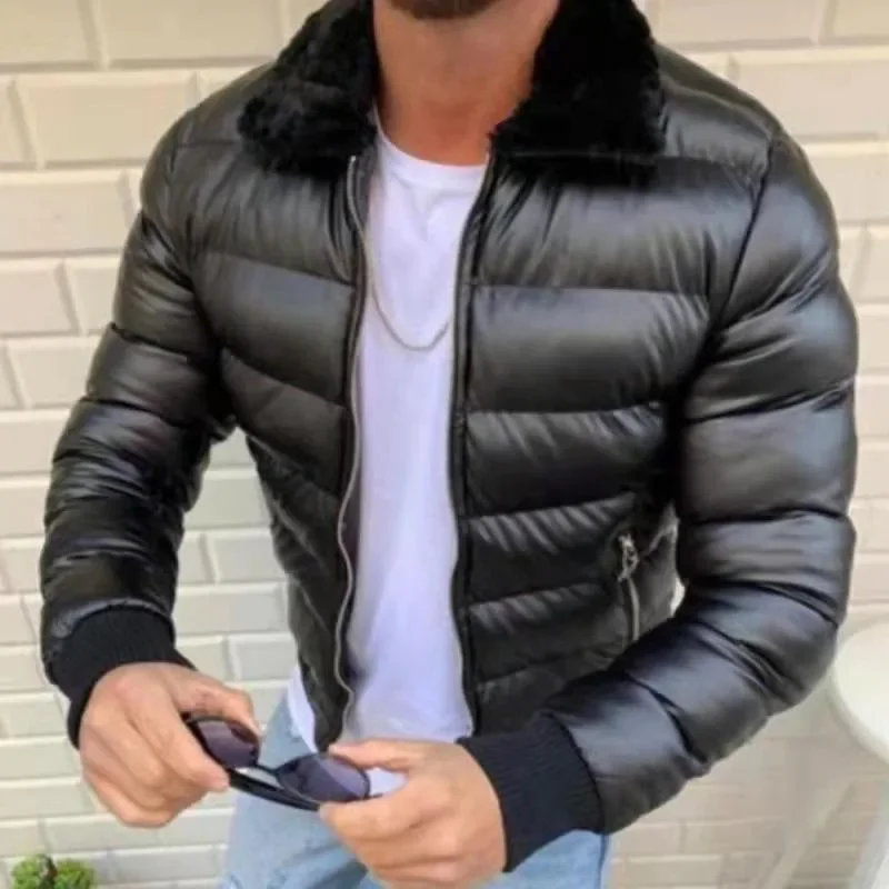 2023 Men's Autumn and Winter New Fashion Casual Black Fur Collar Zipper Men's Leather Jacket 
2023 Men's Autumn and Winter New Fashion Casual Black Fur Collar Zipper Men's Leather Jacket