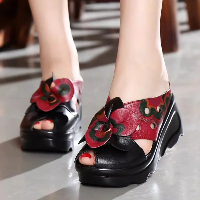 XMWRLW 2026 Summer Women's Slippers Genuine Leather Ladies Wedges Shoes High Heels 7cm Women Retro Style Summer Slippers Shoes
XMWRLW 2026 Summer Women's Slippers Genuine Leather Ladies Wedges Shoes High Heels 7cm Women Retro Style Summer Slippers Shoes